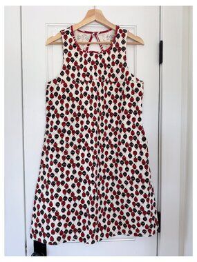 Utility Canvas Shift Dress in Ladybug Print - Unworn